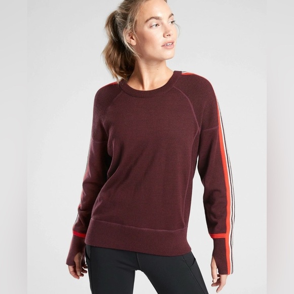 Athleta canyon colorblock merino wool blend women’s sweater XS extra small - Picture 1 of 8